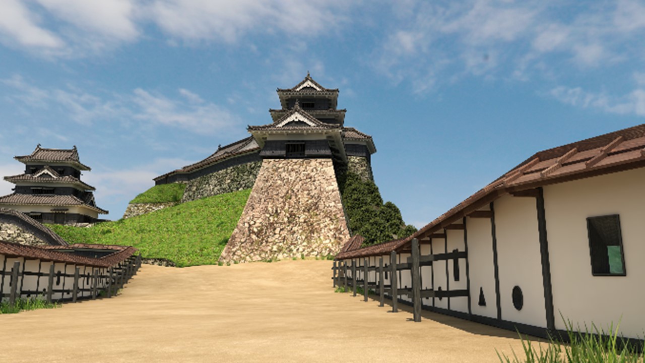 津和野城三の丸から人質櫓を望む眺望