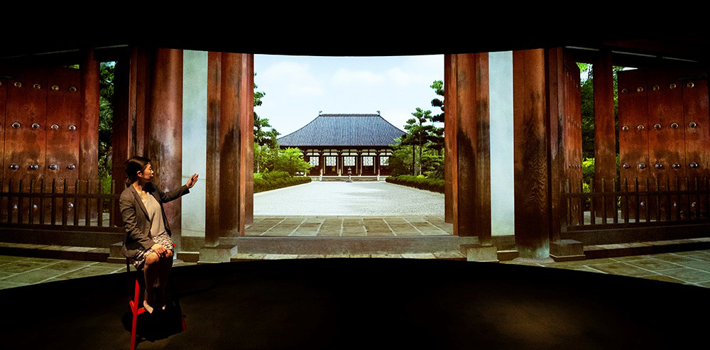 「Profound Tourism オンライン」ツアープログラム　「奈良・唐招提寺のVR拝観」の様子